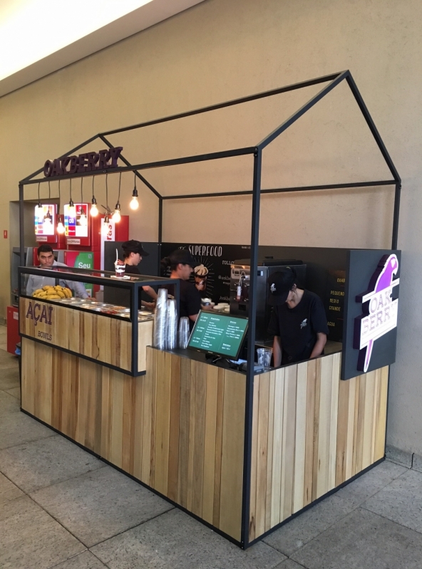 Fábrica de Quiosque de Madeira para Shopping Vila Velha - Quiosque Shopping Stand