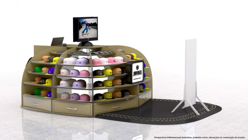 Projeto de Quiosque para Shopping Campinas - Projeto de Quiosque 3d