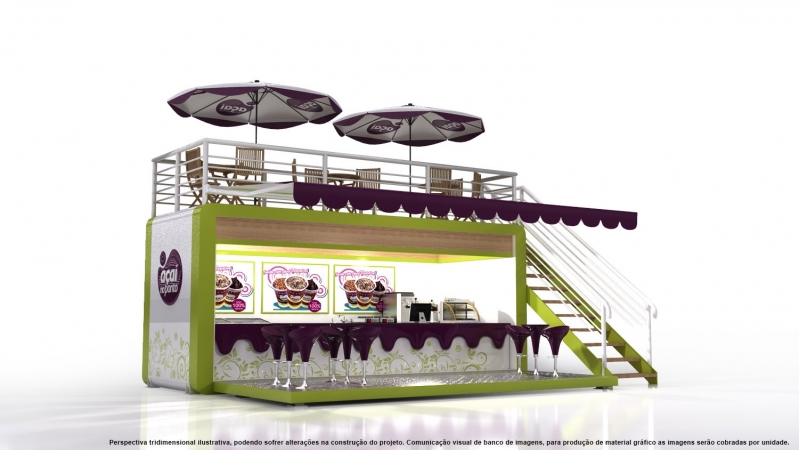 Projetos de Design de Quiosque Maringá - Projeto de Quiosque 3d